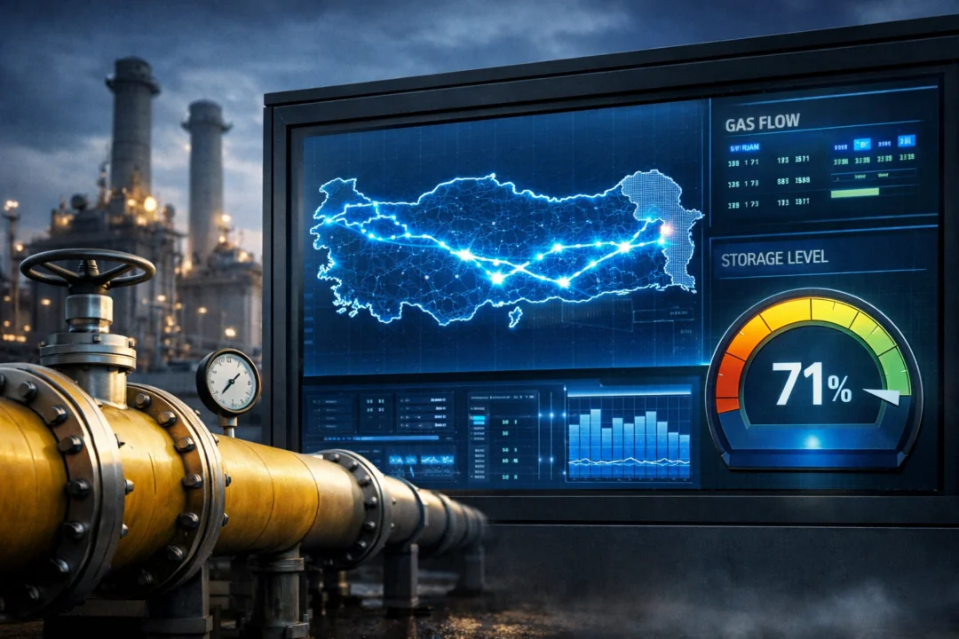 Türkiye doğal gaz akışı ve depolama durumunu anlatan enerji haberi görseli